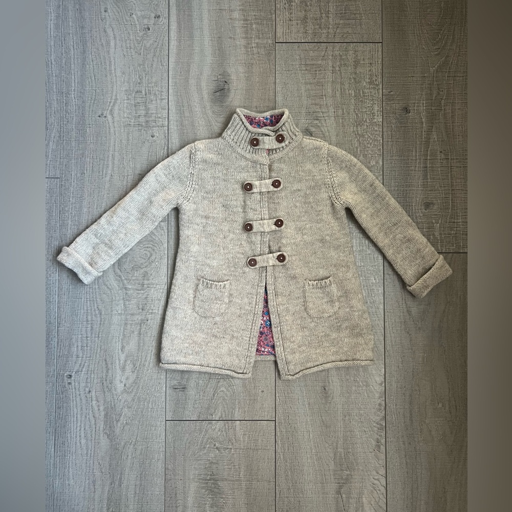 Tucker + Tate Cream Knit Pea Coat Toddler Girl Size 4 Years